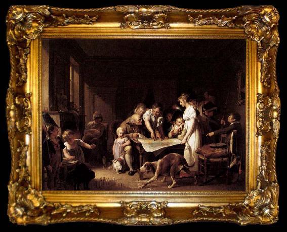 framed  Louis Leopold  Boilly Reading of the Bulletin of the Grand Army, ta009-2